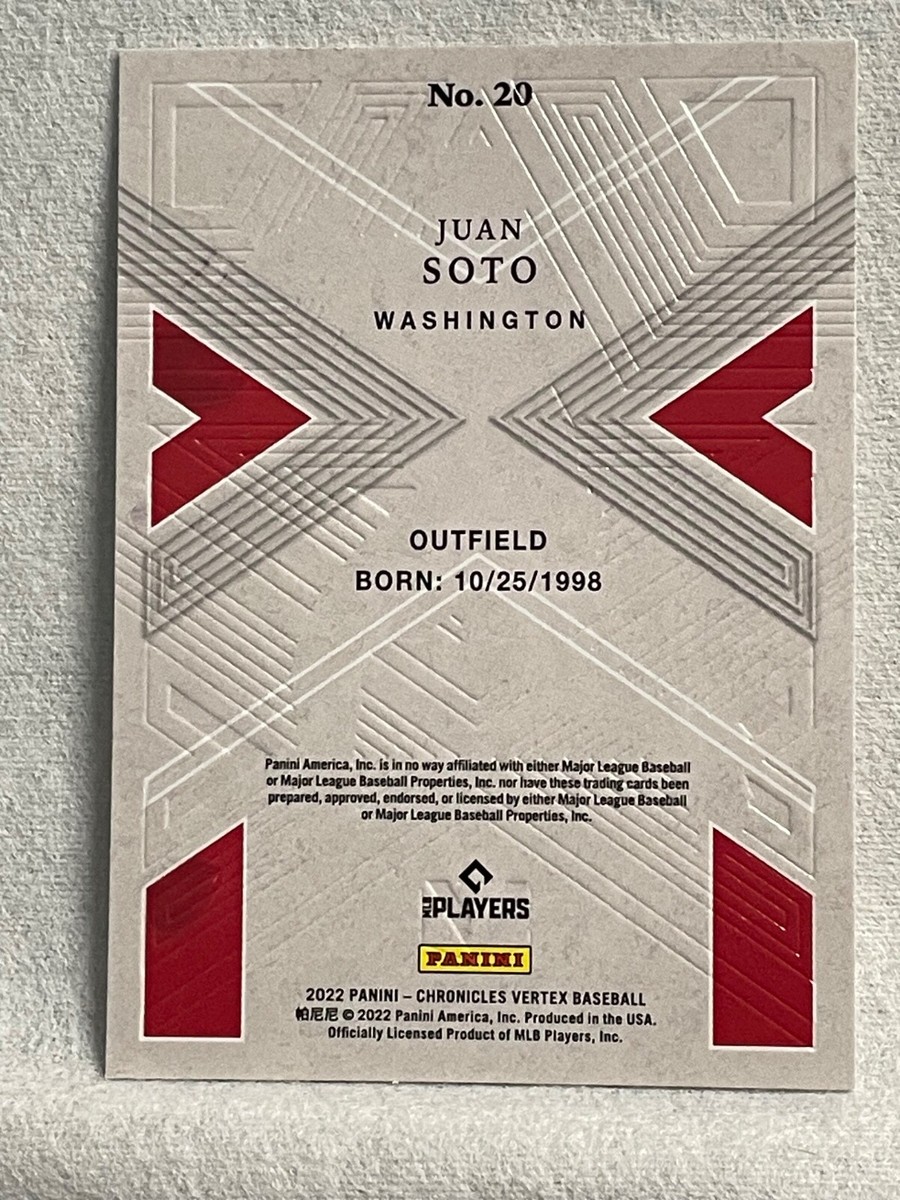 2022 Panini Chronicles Juan Soto Vertex #20 Washington Nationals