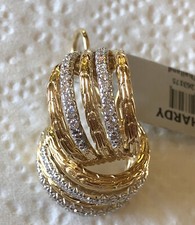 $5400 NWT John Hardy Classic Chain Diamond .66 18k Gold Buddha Belly Earrings