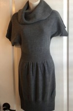 Loft Gray Sweater Dress/Tunic with Cowl Neck