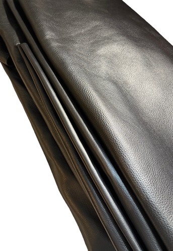 Black Tumble Grain Leather Cowhides for Crafts Upholstery 3oz 20 to 25 ft - Picture 2 of 6