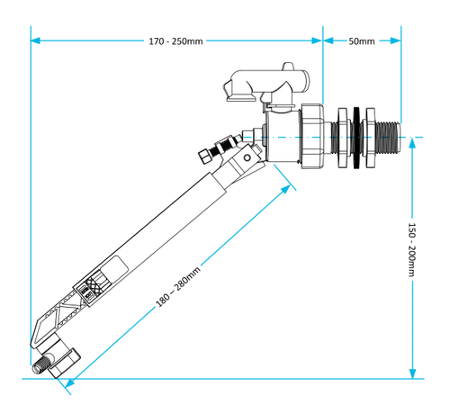 Skylo Side Entry Toilet Filling Valve Inlet Valve Float Valve 1/2" Thread - Picture 3 of 4