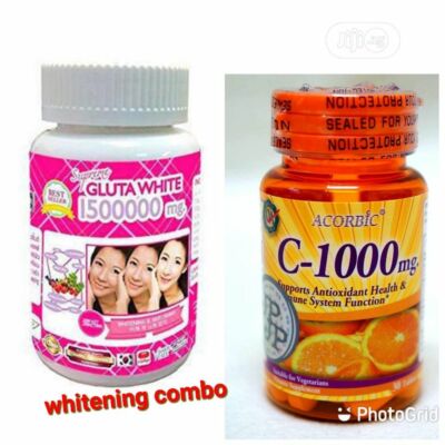 Supreme Gluta White Glutathione + Acorbic Vitamin C 1000mg Whitening Skin