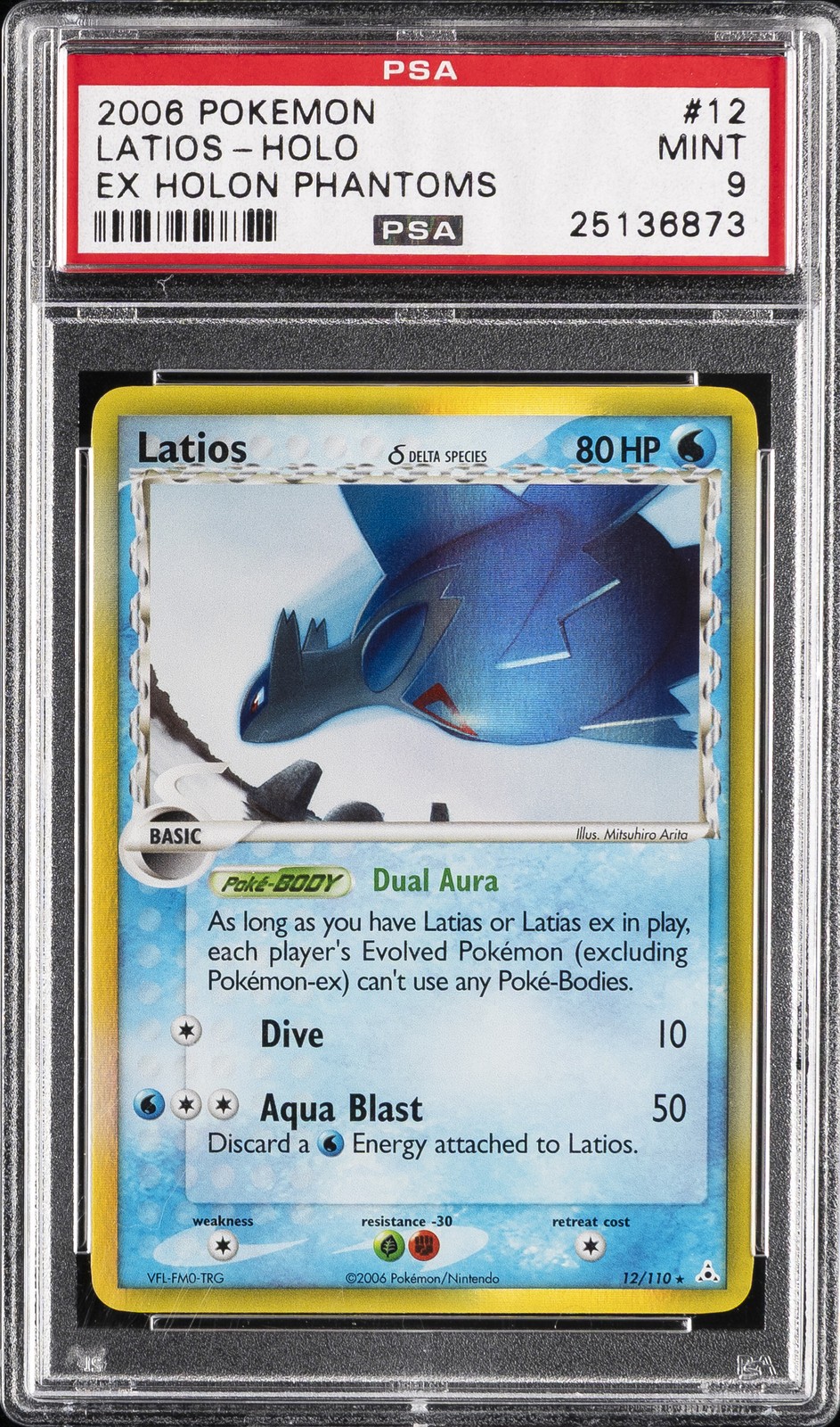 2006 POKEMON EX HOLON PHANTOMS #12 LATIOS-HOLO PSA 9