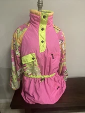 Tyrolia Jacket VINTAGE Women’s Size 10 Neon Retro 80s Ski Colorblock