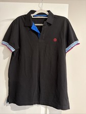 Roberto Cavalli Black Cotton Polo Shirt with A Red Monogram Logo Size L Men's