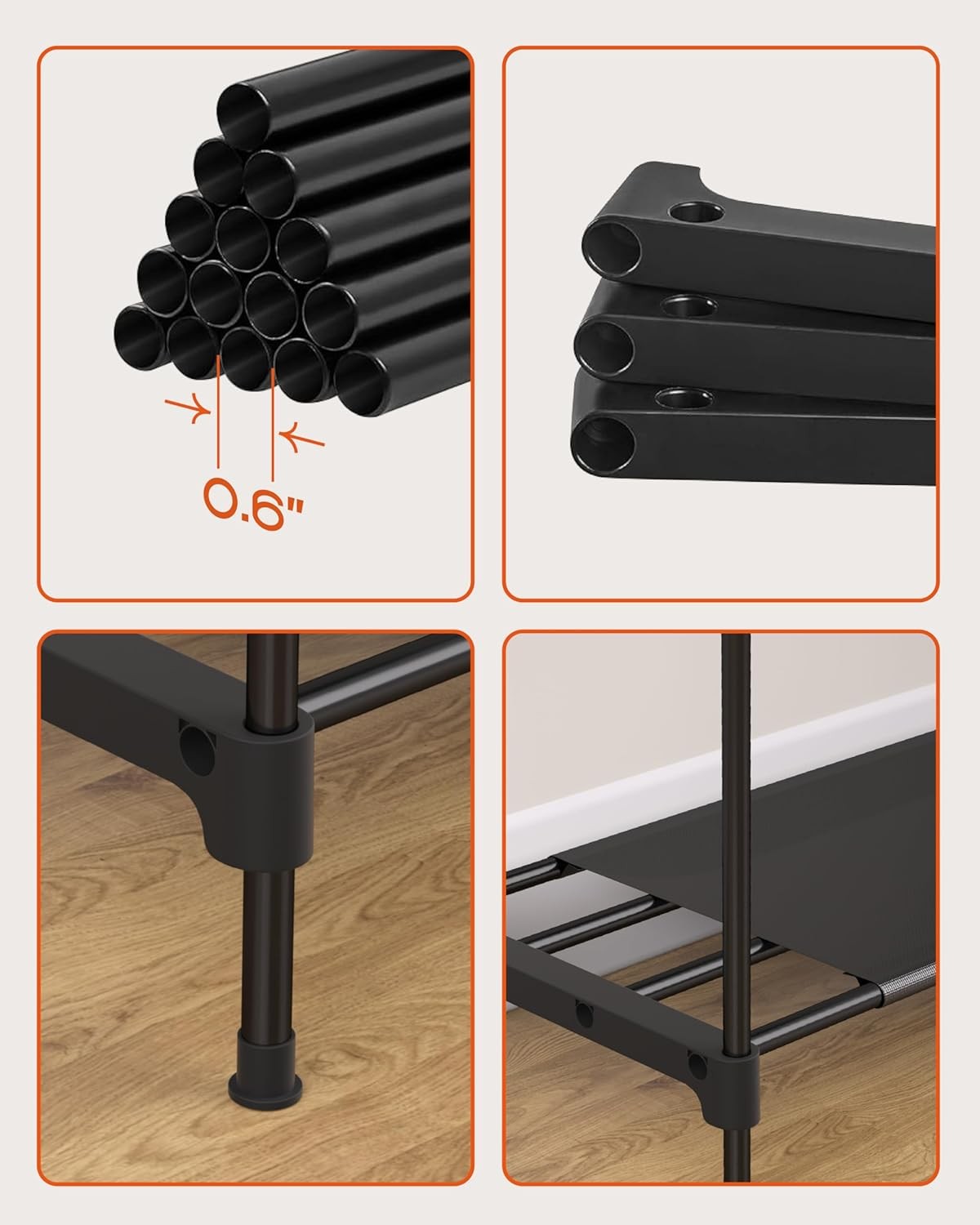 Clothes Rack, Portable Closet, 54.3 Inch Large Capacity Wardrobe Closet, Clothes