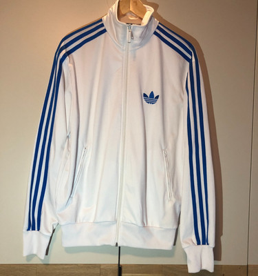 ADIDAS FIREBIRD OG TT Tracktop Jacke Weiß Blau Hellblau Gr. S Retro Vintage