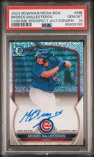 2023 Bowman Mega Box Chrome Prospect Autographs Moises Ballesteros PSA 10