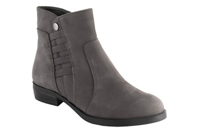 David Tate Amore Boots Womens US 10.5 Gray Leather Side Zip Ankle Bootie JOBB613