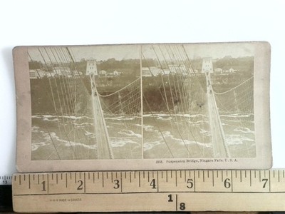 Suspension Bridge Niagara Falls Stereoview B.W. Kilburn 1900s USA
