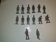 Antique Solid Cast Lead/Tin Soldiers Lot of 14 Hand Painted Early 20th Century