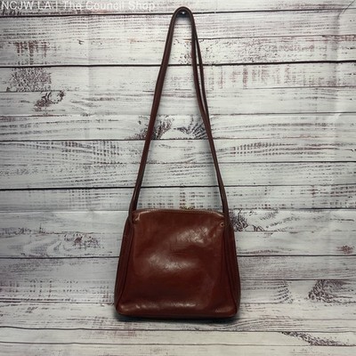 Texier Brown Leather Shoulder Bag 10''x3.5''x8''