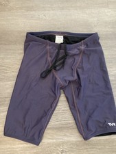 Mens TYR Navy Blue Spandex Jammers Compression Shorts 30 Swimsuit