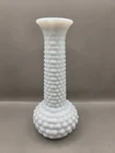 Vintage E.O. Brody Co. White Milk Glass Hobnail Bud Vase 7.5”