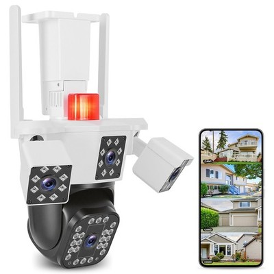 Outdoor Security Camera 360° 15X Zoom 4 Lens Waterproof WiFi Surveillance Camera