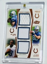 2012 Topps Prime - Triple Combo Relics Andrew Luck, T.Y. Hilton, Flenner /25 