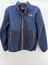 North Face Blue and Orange Full Zip Fleece Jacket, Boys L Gorpcore