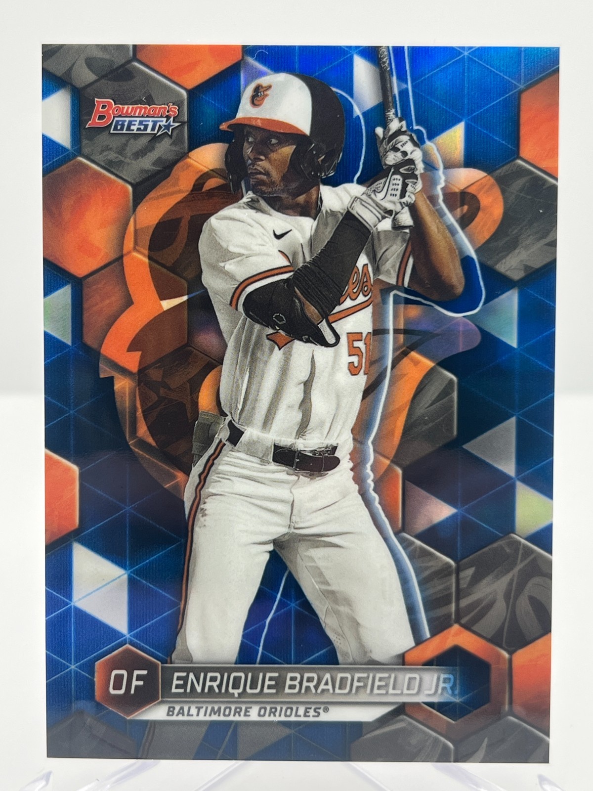 2023 BOWMAN'S BEST ENRIQUE BRADFIELD JR. 060/150 BLUE REFRACTOR NO TP-15 ORIOLES