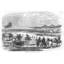 PAKISTAN Rifle practice in Karachi in Scinde - Antique Print 1856