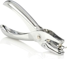 1 Hole Punch, 5 Sheet Capacity Hole Puncher, Single Hole Paper Punch, Chrome