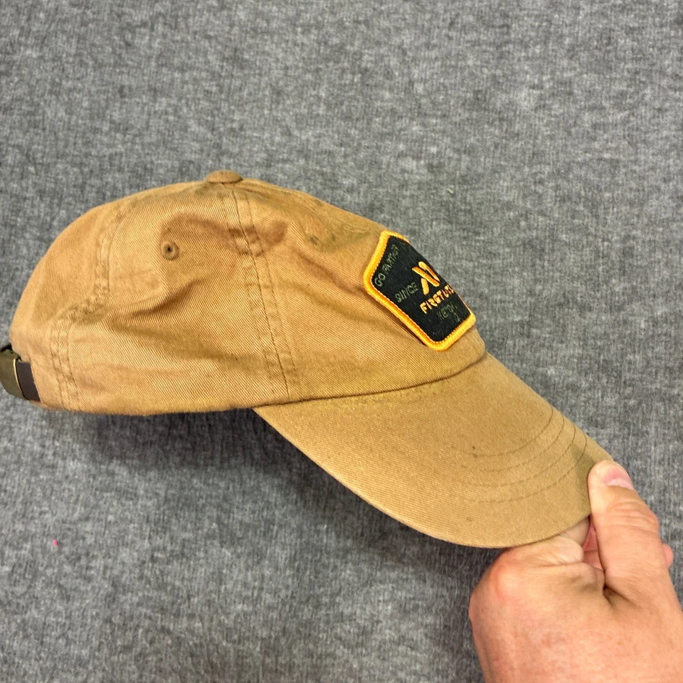 First Lite Mens Tan Hunting Dad Patch Leather Strapback Hat - Image 4 of 4