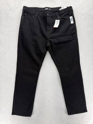 Old Navy Skinny Built-In Flex Jeans Mens 40x30 Black Dark Wash Slim Denim Casual
