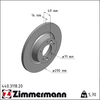 2X Zimmermann 440.3118.20 Bremsscheibe FüR Fiat Peugeot Citroen Scudo Expert
