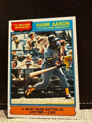 1976 Topps '75 Record Breakers Hank Aaron #1 sharp Glossy Great Color