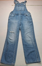 Old Navy Overalls Youth Large 10-12 Blue Denim Bib With Adjustable Pockets