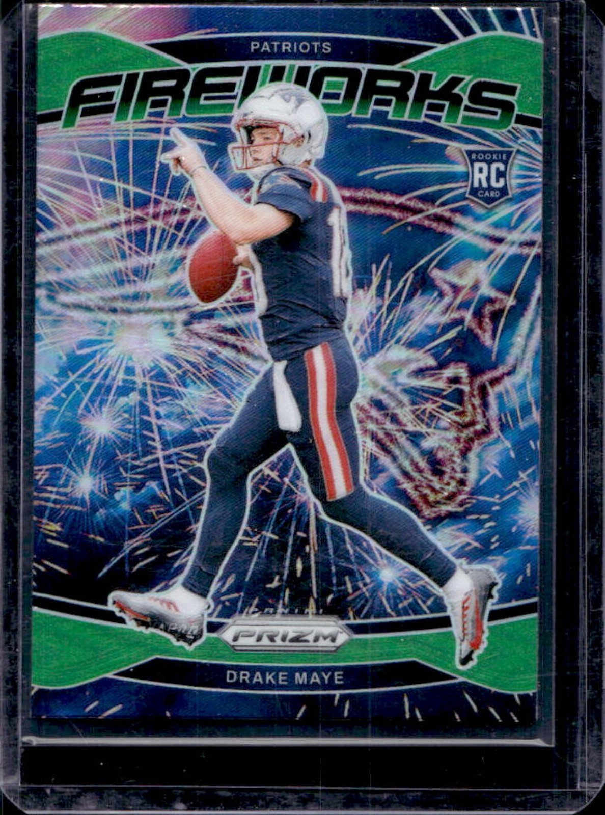2024 Prizm Drake Maye Fireworks RC Green Rookie #22 Patriots