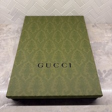 Gucci Green Gift EMPTY Box 12x16x2 Tissue Tag For Shirt Clothing Brocade Pattern