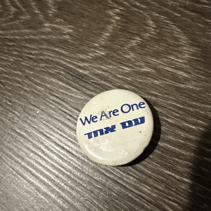 Vintage Jewish Judaica USA Jewish Hebrew Israel We Are  One Pinback Pin