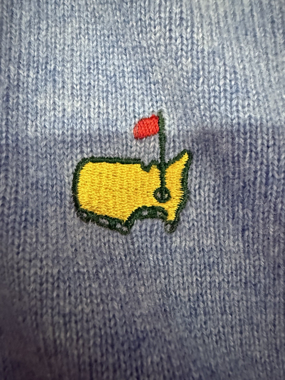 Augusta National Masters Cashmere Light Blue Quarter-Zip Golf Sweater Men's L