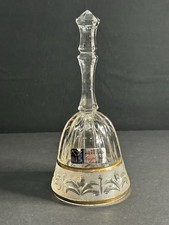 Crystal Clear Industries Crystal Bell West Germany Gold Trim