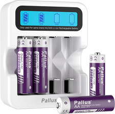 Rechargeable AA Lithium Batteries, High Capacity 3500Mwh, 2 H Fast Charge with 4 27.27 per battery