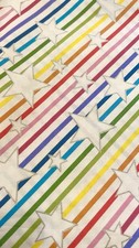 Rainbow PRIDE Fabric Silver Star Rainbow Stripe Love Is Love Fat Quarter 18x20
