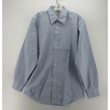 Hermes Shirt Men 15 3/4 Blue Button Down Dress Shirt Quiet Luxury Woven Medium