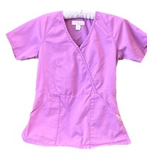 Koi, xS, Scrub Top With Pockets and Cinched back for good fit, Solid purple.