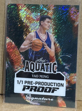 Yao Ming 2025 Leaf Signature Series Aquatic Koi Fish Shimmer Prizm Proof #1/1 SP