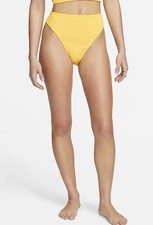 Nike Swim Elevated Essential Womens Bikini Bottom Yellow High-Waisted Sz XL NWT