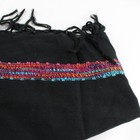 Multicolor Embroidered Black Triangle Scarf 60" — photo 2