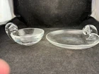 Steuben Snail Handle Clear Glass Bowls 5 1/4" and 8 1/2"
