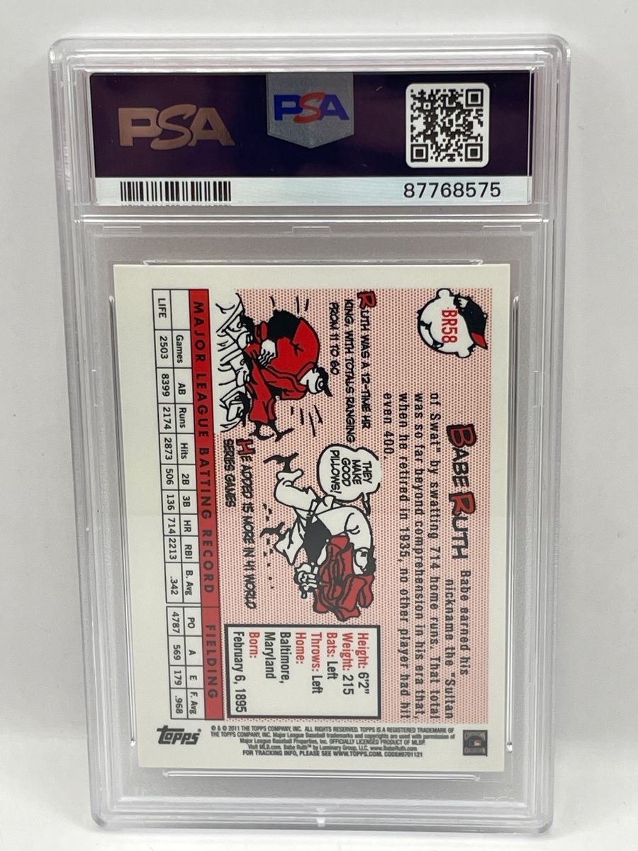 TOPPS 2011 Topps Factory Gold Refractor Babe Ruth Graded Card, PSA 9 view 2