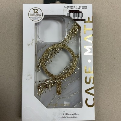 Case Mate - 2024 I Phone Pro - MagSafe - Clear w/Gold Glitter