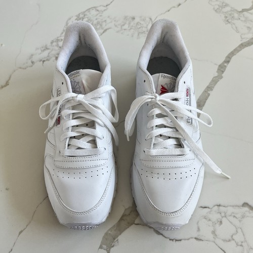 Reebok Men’s Classic White Lace Up Sneakers Size 10.5 Retro - Picture 4 of 10