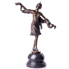Bronze Skulptur Tänzerin auf schwarzem Marmor Sockel nach Kernalan