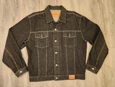 Vintage GUESS Denim Trucker Jacket Mens Size XL Black Made In USA 90s 39807