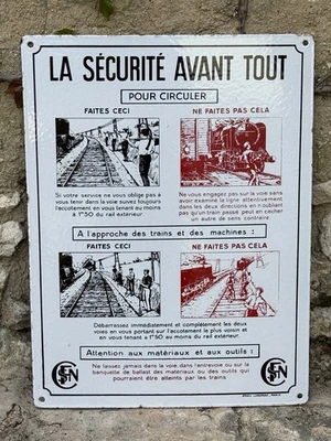 Plaque Émaillée SNCF Sécurité - Photo 1/4