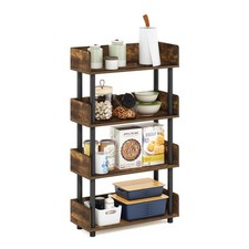 4-Tier Freestanding Multipurposes Display Rack Amber Pine/Black