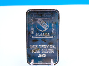 Oxford .999 Silver 1 Troy Ounce Bar NY. Indiana, Florida, Alaska  . C1305